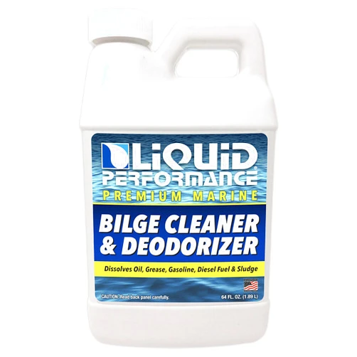 Liquid Performance Marine Bilge Cleaner and Deodorizer for Boats - 64 oz - Dissolves Oil, Grease, Gasoline, Diesel Fuel, and Sludge - Brightens and Restores