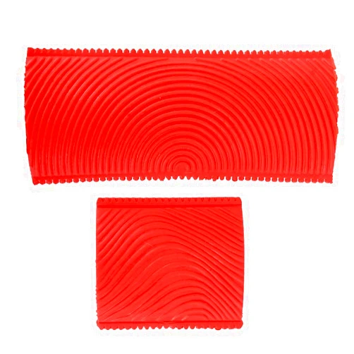 HERCHR 2Pcs Wood Graining Painting Tool, Rubber Empaistic Wood Grain Graining Pattern Paint Painting Tool DIY Wall Decoration Red