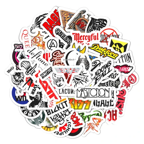 BulbaCraft 100Pcs Classic Rock Stickers, Rock and Roll Stickers, Rock Band Stickers, Classic Rock Gifts, Waterproof Stickers, Guitar Stickers, Music Stickers, 50-70s Rock and Roll Stickers