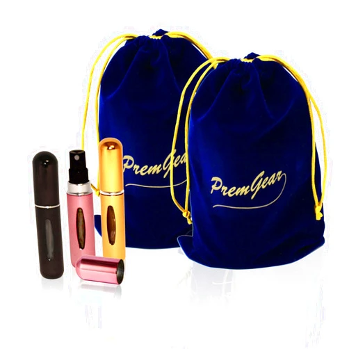 PremGear Gift/Travel Bundle for Dolce & Gabbana Light Blue, Eau De Toilette Spray for Women, 1.7 Fl oz / 50 ml with 2 Elegant Velvet Pouches and 3 Refillable Atomizer Spray Bottles
