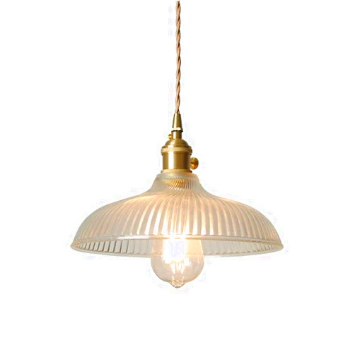 JHBHQKX Led Lights Simple Glass Kitchen Living Room Single Head Chandelier Nordic Golden Bedroom Bedside Hanging Pendent Lamp E27/E26 25cm Droplight