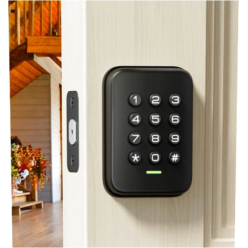 Veise Keyless Entry Door Lock, Electronic Keypad Deadbolt, Auto Lock, Anti-Peeking Password, Emergency Power Port, Easy Installation, Black