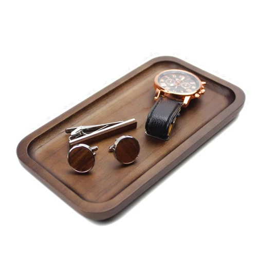 DSHOM Oak Solid Wood Square Jewelry Display Tray for Elegant Presentation of Your Finest Pieces, Perfect for Personal Use Men Gift