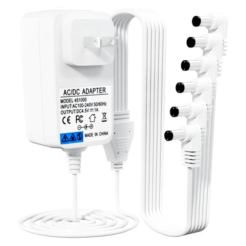 Generic 4.5V White Power Adapter, Compatible with Lemax Lighting Accessories 74295 74707 84428 44242 94527 94563 94565 94566 94564 64517 74269 Christmas Mini Lighting Building Decoration (6 Output Heads)