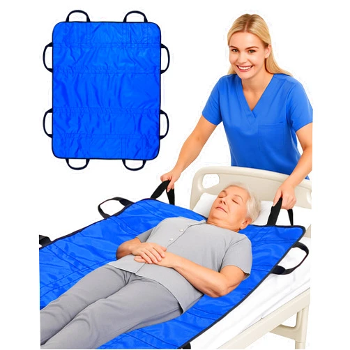 SPRING SEAON Patient Positioning Bed Pad with Handles – Transfer & Slide Sheet for Elderly Care, Waterproof Washable Draw Sheet for Hospital or Home Use, 46.5