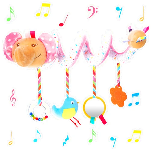 Civaner Newborn Car Seat Toys Stroller Toys for Baby 0-6 Months Infant Activity Spiral Plush Toys Hanging Car Seat Crib Toy for Boy Girls Spiral Hanging Plush Toy Baby Shower Thank You Gift(Delicate)