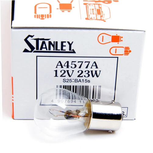 STANLEY A4577A 12V 23W S25 BA15S Clear Auto Bulb Plain Box