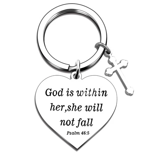 WXCATIM Christian Keychain Religious Gifts Cross Keychain Inspirational Christian Gifts Bible Gifts For Women Teen Girl Best Friend Mom Daughter Jewelry Female Gifts Cute Fashion Love Heart