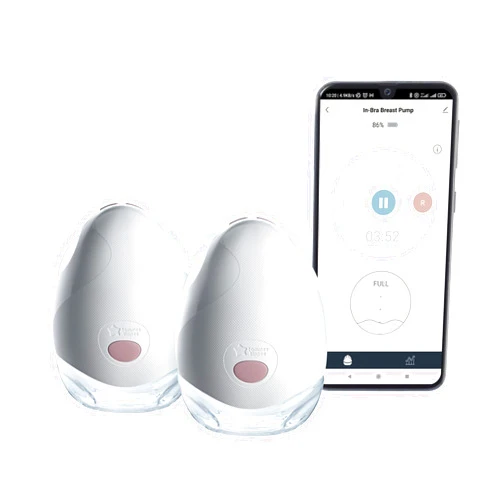 Tommee Tippee Made for Me Double Electric Wearable Breast Pump, Hands-Free, in-Bra Breastfeeding Pump, Portable, Quiet, 1 Massage and 8 Express Modes, 4 Hour Battery Life