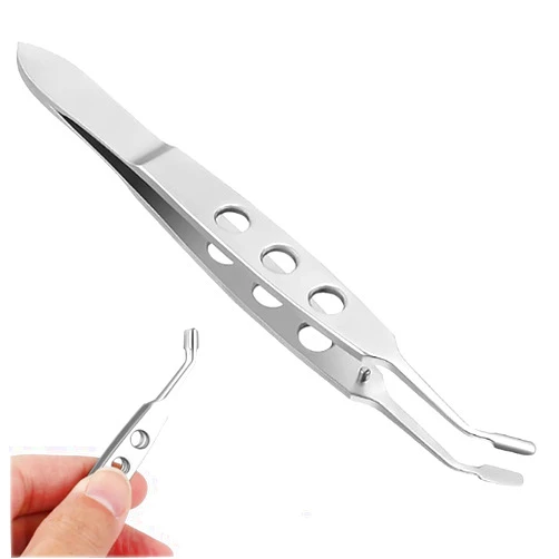 Generic Meibomian Gland Expressor, Premium Stainless Steel Eye Stye Remover Forceps Face Care Eyelid Massage Tweezers for Dry Eyes Dredge Gland Secretory Duct of Eyelid (Rectangle Tip)