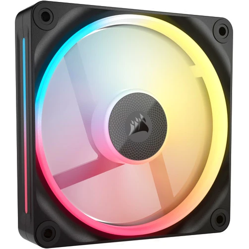 CORSAIR iCUE Link LX120-R RGB 120mm PWM Reverse Fan – Single Fan – Low-Noise, CORSAIR Magnetic Dome Bearing, Dual Light Loops, CORSAIR QuikTurn Screws, Zero RPM Mode – Black
