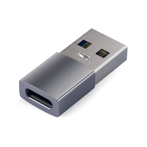 Satechi Type-A to Type-C Adapter Converter - USB-A Male to USB-C Female - Compatible with iMac, MacBook Pro/MacBook, Laptops, PC, Computers and more (Space Gray)