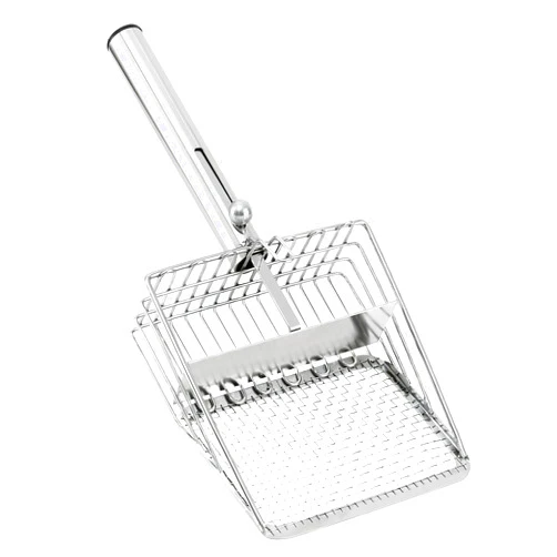 Pawccoli Cat Litter Scoop - Stainless Steel Metal Cat Litter Scoop -Large Size, Deep Shovel, Long Handle, Poop Sifting, Durable, Heavy Duty,Kitten Pooper Lifter for Litter Box