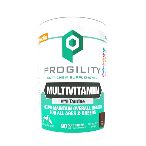 Nootie Progility Multvitamin for Dogs, Multivitamin Supplement for Dogs with Taurine, 90 Soft Chews per Container