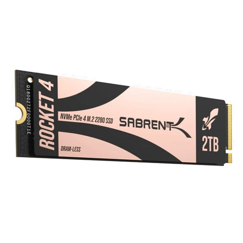 SABRENT Rocket 4 2TB DRAM-Less M.2 PCIe GEN 4 X4 NVMe SSD (SB-RKT4L-2TB)