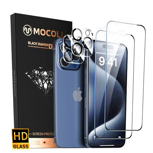 MOCOLL JUST FOR QUALITY Screen Protector (Ultra-Clear, iPhone 15 Pro Max)