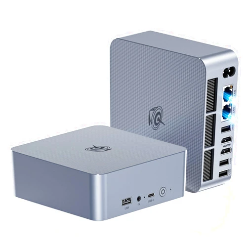 Beelink Mini PC, AMD Ryzen 5 6600H(6C/12T, up to 4.5GHz), 16GB DDR5 500GB PCIe4.0 SSD, EQR6 Mini Desktop Computer Support 4K@60Hz Dual Display/Dual HDMI/Dual LAN/WiFi 6/BT5.2/Gaming/Office/Home