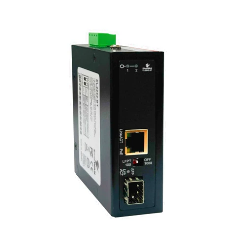 EtherWAN EL2242-BT Hardened Gigabit 90W PoE Media Converter