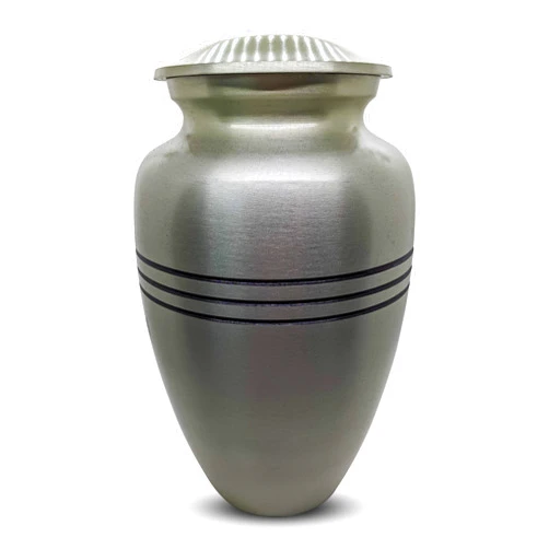 Titan Casket Cremation Urn (Silver Pewter) Handcrafted Adult Urn for Human Ashes - Aluminum with Silver Pewter Enamel Finish