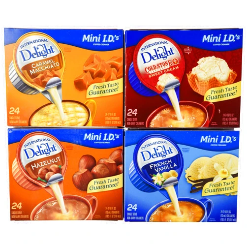 International Delight Variety 4 Pack (1 Cold Stone Sweet Cream, 1 Caramel Macchiato, 1 French Vanilla, 1 Hazelnut)