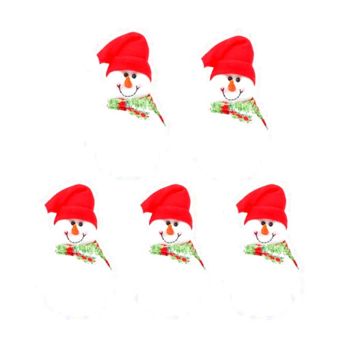 NUOBESTY 5pcs Christmas Candy Jars Clear Plastic Cookie Container Snowman Storage Box Sweet Favor Bottle with Plush Doll Lid Party Goods for Xmas Holiday Supplies