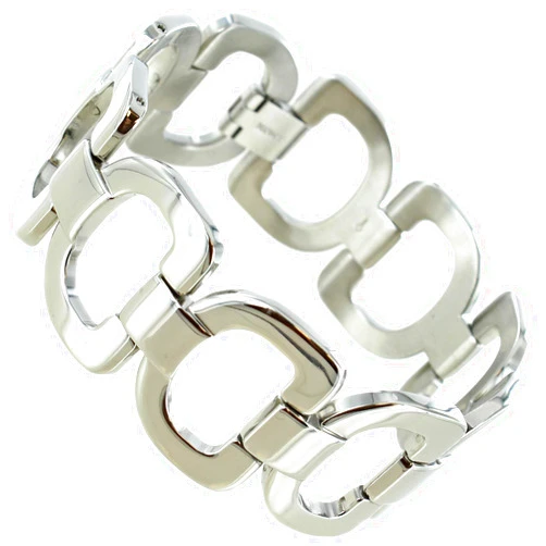 Rochet Roma Mag Stainless Steel Large Link Silver Tone Mens Bracelet B022740