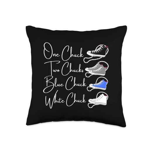 Chucks and Pearls Teachers Melanin Divine Nine Chucks and Pearls Divine Nine Black Girl Magic Blue White Throw Pillow, 16x16, Multicolor