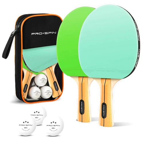 PRO-SPIN Ping Pong Paddles - High-Performance Set with Premium Table Tennis Rackets, 3-Star Ping Pong Balls, Compact Storage Case | Professional Quality Ping Pong Paddle Set | Indoor & Outdoor Games