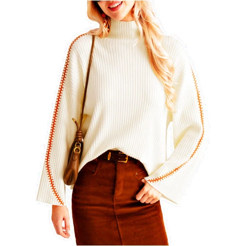 GRACE KARIN Women's 2024 Oversized Turtleneck Pullover Sweaters Casual Long Sleeve Knitted Loose Slouchy Jumper Tops