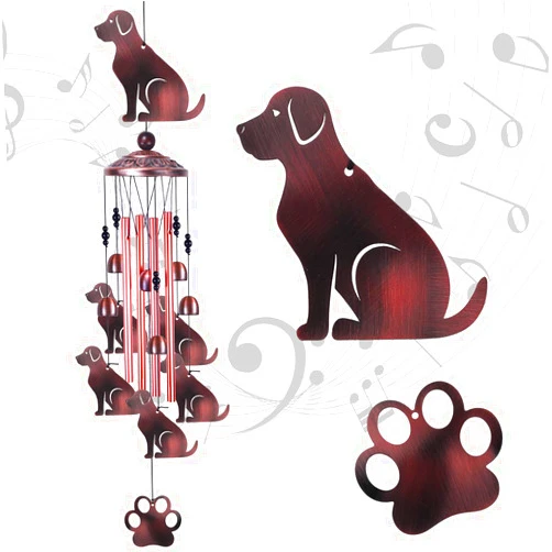 Xxschy 36 Inch Dogs Wind Chimes Outdoor/Indoor Decor - Metal Dog Musical Wind Bells, Mobile Romantic Dog Wind Catcher, Outdoor Dogs Wind Chimes Gifts for Mom, Home, Balcony, Trees, Festival Garden Decoration
