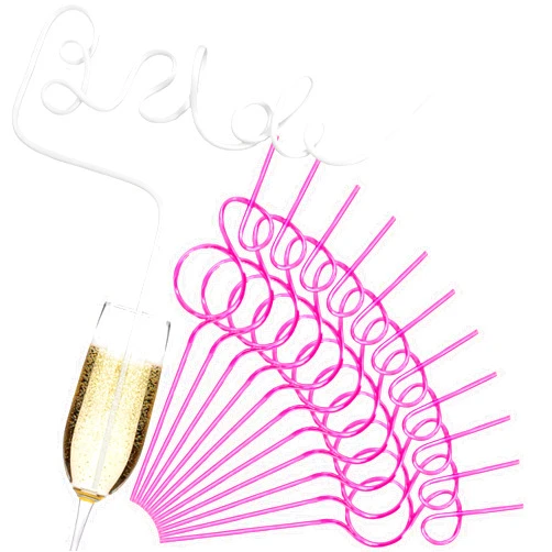 LEDUO 12PCS Bachelorette Party Decorations Drinking Straws - Bridal Shower Party Favors | Engagement Wedding Supplies Bride to Be Gift (1 White Bride Word Straws+ 11 Pink Diamond Ring Straws+2 Brushes)