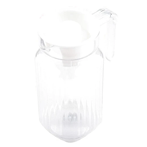 Tbest Water Jug,Acrylic Pitcher with Lid,Transparent Juice Jug Water Pitcher for Iced Tea,500ml Acrylic Transparent Bottle Striped Water Ice Cold Jug with Lid for Bar Home (500ML)