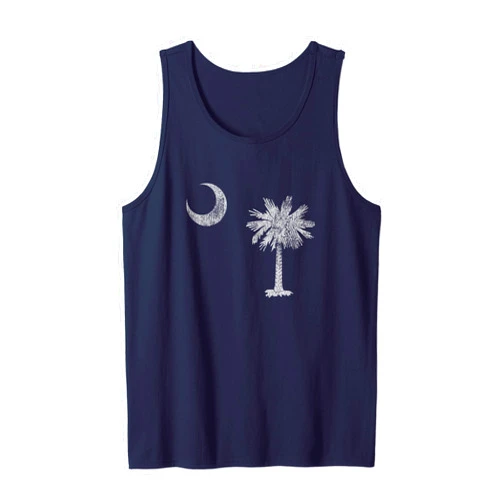 South Carolina Flag Apparel by Evuron Vintage South Carolina Flag Men Women Retro SC Souvenir Gift Tank Top