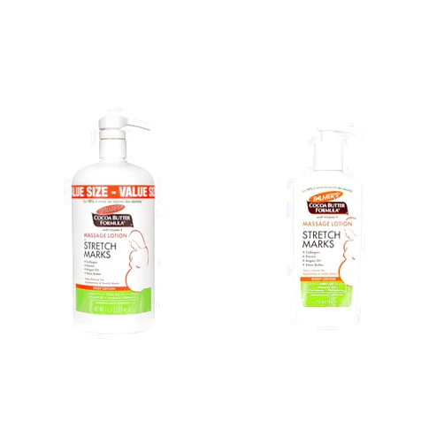 Palmer's Cocoa Butter Pregnancy Stretch Mark Lotion with Shea Butter, Oils, Collagen, and Elastin, 33.8 and 8.5 Ounces