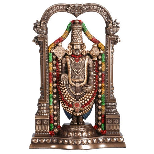 Veronese Design 8 3/8 Inch Lord Venkateswara as Balaji Cold Cast Resin Bronze Finish Statue