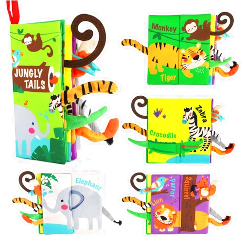 beiens Baby Books Toys, Touch and Feel Crinkle Cloth Book for Infant Baby 0-3-6-12-18 Months, Early Development Interactive Stroller Soft Toys, Shower Gifts Christmas Stocking Stuffers for Boys Girls