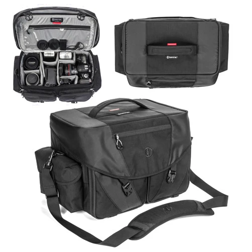 Tamrac Stratus 15 Camera Bag for Photographers, Camera Case for Photography Accessories, Shoulder Bag for DSLR and Mirrorless Cameras, Crossbody Camera Bag with Tripod Holder Strap - Black