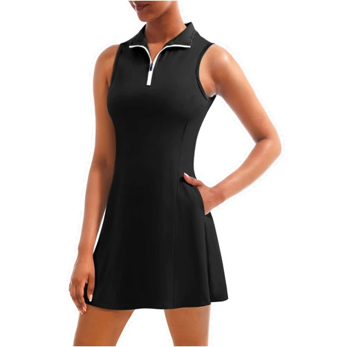 CUGOAO Tennis Dress for Women, Tennis Golf Dresses with Built in Shorts and Pockets for Sleeveless Workout Athletic Dresses