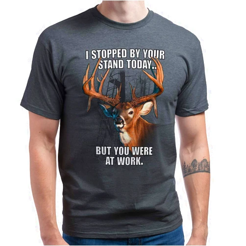 Bone Head Outfitters at Work-Premium Cotton/Poly Deer Whitetail Monster Buck Hunting Humor T-Shirt for