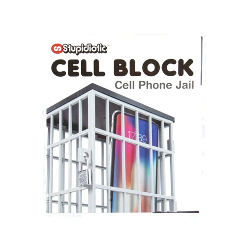 Stupidiotic Cell Block Cell Phone Jail with Lock and Key, Holds Up to 6 Devices or Smart Phones