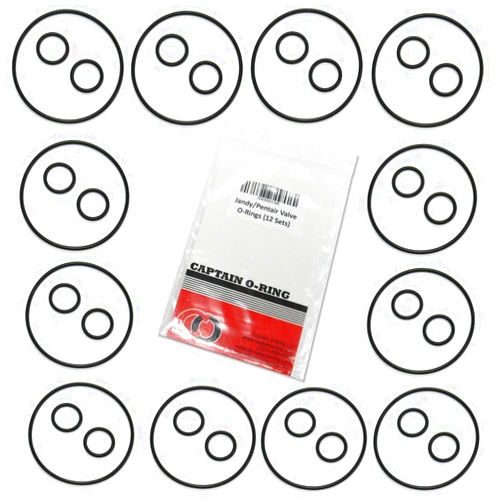 Captain O-Ring (12 Sets, 36 Pcs) Replacement Valve Cover & Shaft O-Rings for Jandy NeverLube/Pentair Valves (Part Numbers O-515-KIT-9, 1132/51016200 and R0487100/192039/O-158) and Hayward PSV valves (P/N: PSXVZ2A)