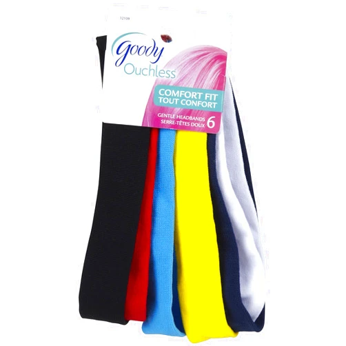 Goody Ouchless Comfort Fit headbands, 6 Count (#32109)