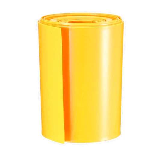 uxcell Battery Wrap PVC Heat Shrink Tubing 65mm Flat Width for AA Power Supplies 5 Meters Length Yellow