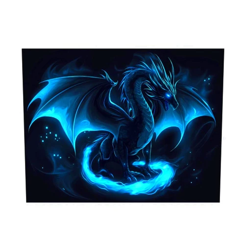 VOSERY Diamond Painting Kits for Adults, Ethereal Blue Fire Dragon DIY 5D Full Drill Diamond Art Kit for Adults Beginner, Diamond Painting Craft for Home Wall Decor 12x16 Inch Frameless