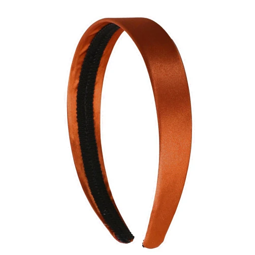 Motique Accessories Brown 1 Inch Satin Hard Headband for Women and Girls