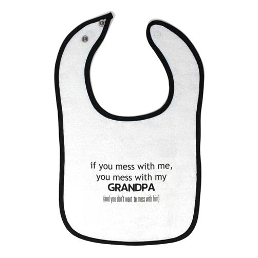 Cute Rascals Toddler & Baby Bibs Burp Cloths Grandpa Grandfather You Mess with Me Grandpa Grandfather Cotton Baby Items for Baby Girl & Boy White Black Design Only