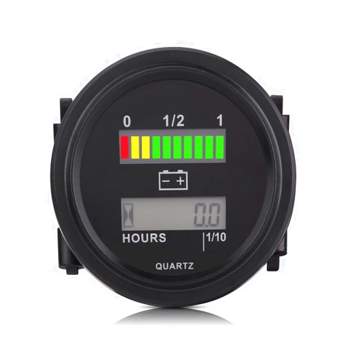 Keenso 12V/24V/36V/48V/72V Golf Cart Battery Meter,LED Digital Battery Indicator Gauge with Hour Meter for Golf Cart