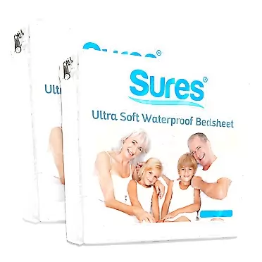 Sures Waterproof Mattress Protector - California King Size Bedsheet - Fitted Machine Washable Bed Sheet -Vinyl Free Bedwetting Cover Pad - for Kids, Adult, Elderly 1 California King