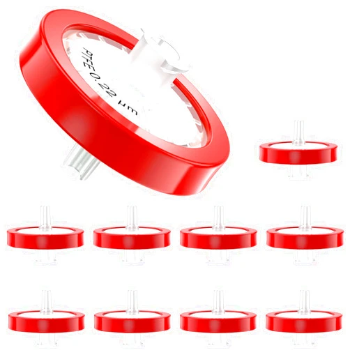 Ks-Tek Syringe Filters PTFE Membrane - Hydrophilic Filtration,25mm Diameter,0.22um Pore Size,Pack of 10