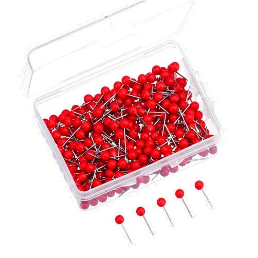 Outus Map Tacks Push Pins Small Size 300 Packs (Red, 1/8 Inch)